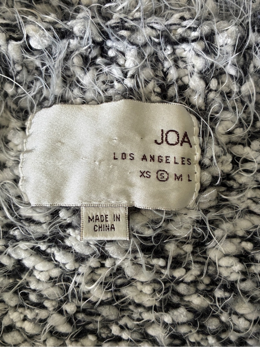 JOA Cozy Marled Gray Fuzzy Grunge Knit Sweater Size S - Picture 5 of 7